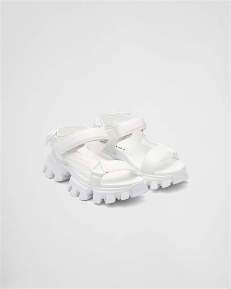 prada mens shoes 4d2363|White Padded nappa leather sport sandals .